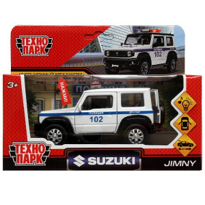 ТМ Технопарк. Машина металл свет-звук SUZUKI JIMNY ПОЛИЦИЯ 11,5 см, двер, баг, инер, 341155