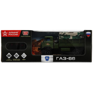 ТМ Технопарк. Машина р/у ГАЗ 66 АРМИЯ РОССИИ, 25 см, свет, зел, 341013