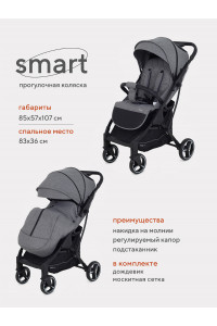 Коляска прогулочная Mowbaby Smart 2023 Grey