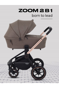 Коляска 2 в 1 Mowbaby Zoom PU gold cacao brown