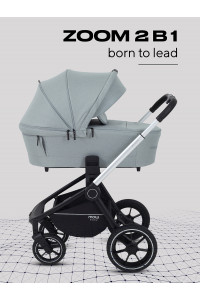 Коляска 2 в 1 Mowbaby Zoom PU silver green tea