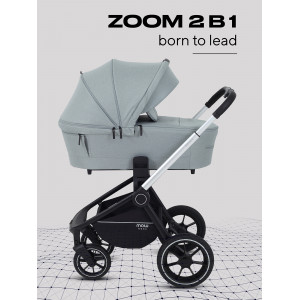 Коляска 2 в 1 Mowbaby Zoom PU silver green tea
