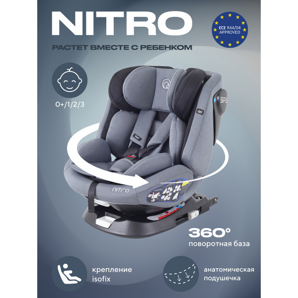 Автокресло Rant Nitro 0/1/2/3 (0-36 кг) Grey/Black купить mirdetstva-gran.ru