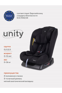 Автокресло Rant Basic Unity 0/1/2/3 (0-36 кг) Black