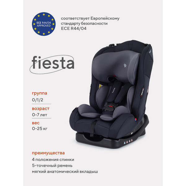 Автокресло Rant Basic Fiesta 0/1/2 (0-25 кг) Black Автокресло Rant Basic Fiesta 0/1/2 (0-25 кг) Black купить mirdetstva-gran.ru