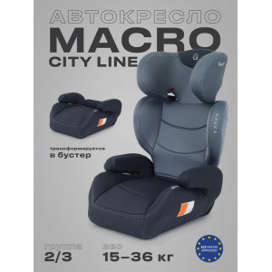 Автокресло Rant Macro City line 2/3 (15-36 кг) grey