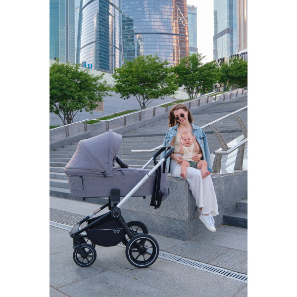 Коляска 2 в 1 Mowbaby Zoom PU silver grey Коляска 2 в 1 Mowbaby Zoom PU silver grey