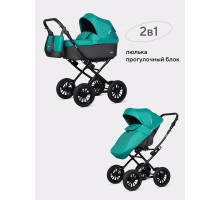 Коляска 2 в 1 Riko Basic Bella Classic 2025 03 серый-малахит