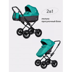 Коляска 2 в 1 Riko Basic Bella Classic 2025 03 серый-малахит