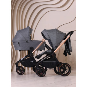 Коляска 2 в 1 Mowbaby Zoom PU gold grey