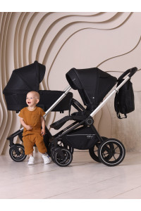 Коляска 2 в 1 Mowbaby Zoom PU silver black