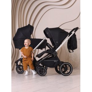 Коляска 2 в 1 Mowbaby Zoom PU silver black