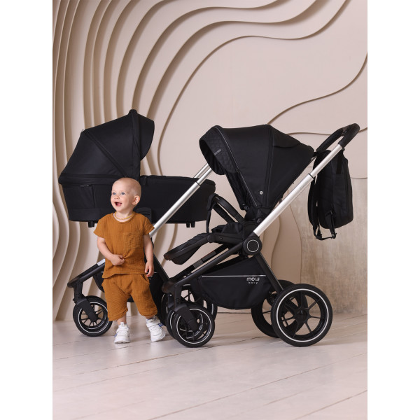 Коляска 2 в 1 Mowbaby Zoom PU silver black Коляска 2 в 1 Mowbaby Zoom PU silver black