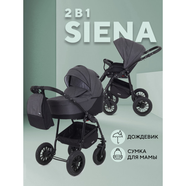 Коляска 2 в 1 Rant Siena 2024 01 графит-серый