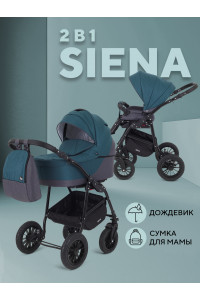 Коляска 2 в 1 Rant Siena 2024 04 серый - темно-бирюзовый