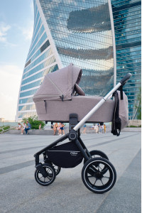 Коляска 3 в 1 Mowbaby Zoom PU silver beige