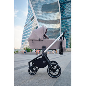 Коляска 3 в 1 Mowbaby Zoom PU silver beige