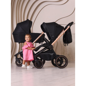 Коляска 3 в 1 Mowbaby Zoom PU gold black