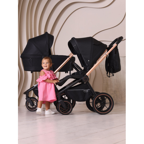 Коляска 3 в 1 Mowbaby Zoom PU gold black Коляска 3 в 1 Mowbaby Zoom PU gold black купить mirdetstva-gran.ru
