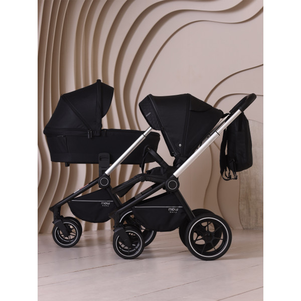 Коляска 3 в 1 Mowbaby Zoom PU silver black Коляска 3 в 1 Mowbaby Zoom PU silver black купить mirdetstva-gran.ru