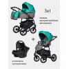 Коляска 3 в 1 Riko Basic Bella 03 серый-малахит Коляска 3 в 1 Riko Basic Bella 03 серый-малахит
