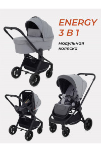 Коляска 3 в 1 Rant Basic Energy Grey 2024