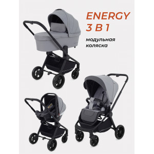 Коляска 3 в 1 Rant Basic Energy Grey 2024