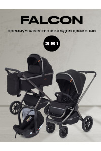 Коляска 3 в 1 Rant Falcon Black