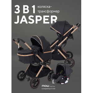 Коляска-трансформер 3 в 1 Mowbaby Jasper Gold black