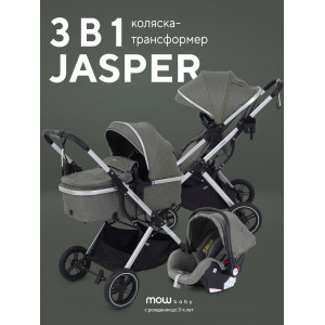 Коляска-трансформер 3 в 1 Mowbaby Jasper Silver green