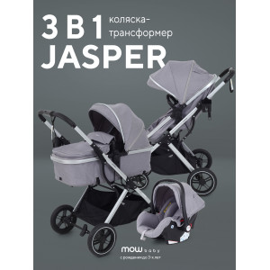 Коляска-трансформер 3 в 1 Mowbaby Jasper Silver grey