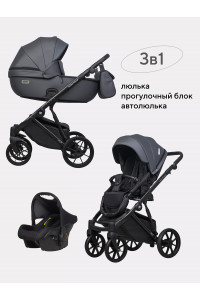 Коляска 3 в 1 Riko Basic Montana Ecco 24 Graphite