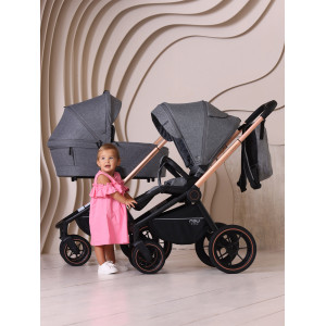 Коляска 3 в 1 Mowbaby Zoom PU gold grey