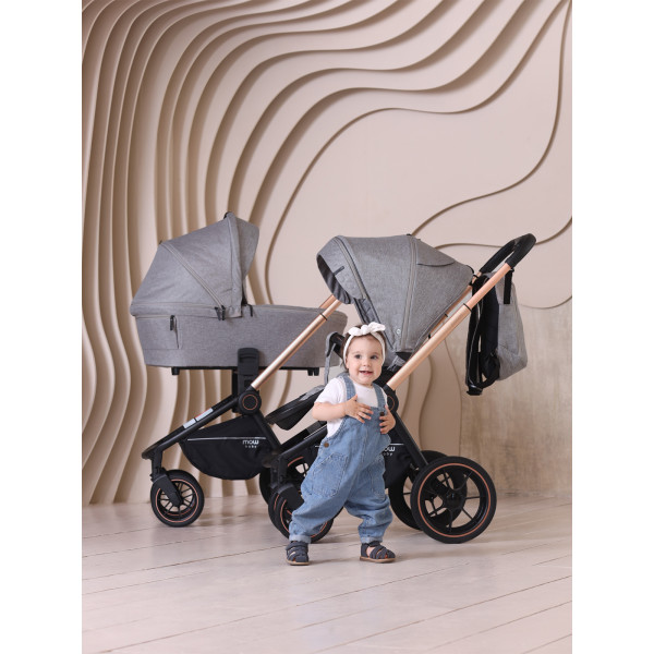 Коляска 3 в 1 Mowbaby Zoom PU gold beige