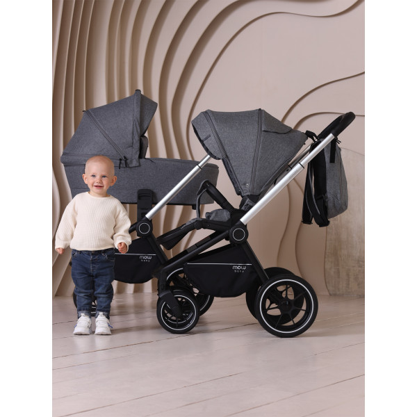 Коляска 3 в 1 Mowbaby Zoom PU silver grey Коляска 3 в 1 Mowbaby Zoom PU silver grey купить mirdetstva-gran.ru