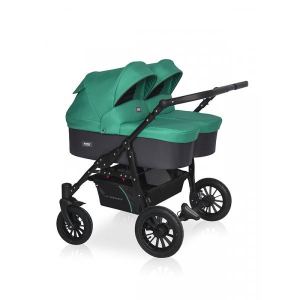 Коляска для двойни 2 в 1 Riko Basic Saxo 01 бирюзовый-черный Коляска для двойни 2 в 1 Riko Basic Saxo 01 бирюзовый-черный купить mirdetstva-gran.ru