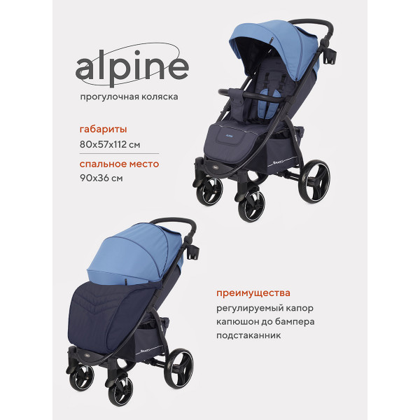 Коляска прогулочная Rant Basic Alpine Blue Коляска прогулочная Rant Basic Alpine Blue