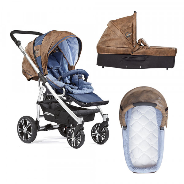 Gesslein Коляска F4 Air + 2 в1 короб+прогулка, накидка на ножки,коричневая кожа/вкладыш голубой Gesslein Коляска F4 Air + 2 в1 короб+прогулка, накидка на ножки,коричневая кожа/вкладыш голубой купить mirdetstva-gran.ru