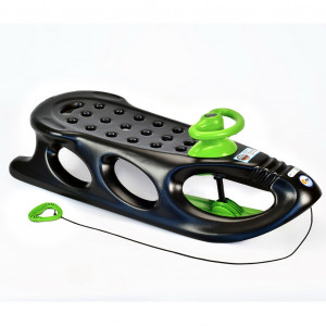 KHW Санки детские Snow Shuttle de Luxe Schwarz/Черный (руль, лыжня) 2шт/уп 109/47/35