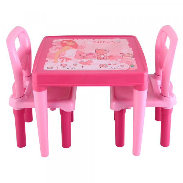PILSAN Набор Стол+2 стула,Pink/Розовый (50,5x50,5x45,5см) PILSAN Набор Стол+2 стула,Pink/Розовый (50,5x50,5x45,5см)