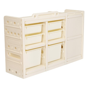 PITUSO Стеллаж для игрушек с ящиками Simple,Beige/Бежевый,107x33x70h