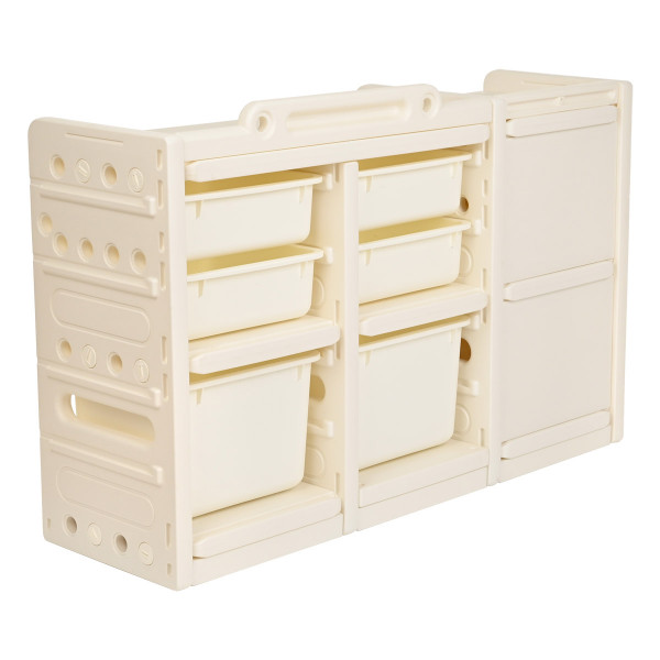 PITUSO Стеллаж для игрушек с ящиками Simple,Beige/Бежевый,107x33x70h PITUSO Стеллаж для игрушек с ящиками Simple,Beige/Бежевый,107x33x70h
