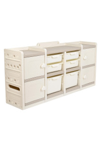 PITUSO Стеллаж для игрушек с ящиками Simple MAX,Beige/Бежевый,141x33x70h