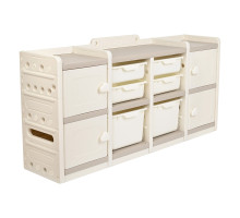 PITUSO Стеллаж для игрушек с ящиками Simple MAX,Beige/Бежевый,141x33x70h
