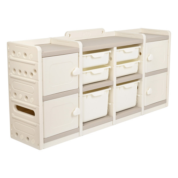 PITUSO Стеллаж для игрушек с ящиками Simple MAX,Beige/Бежевый,141x33x70h