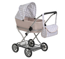 PITUSO Кукольная коляска Dots/Серый/Горошек (68.54080) (уп/4 шт)