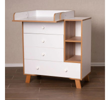 PITUSO Комод  раскладной Monako (4 ящ) Белый-Бук
