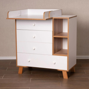 PITUSO Комод  раскладной Monako (4 ящ) Белый-Бук
