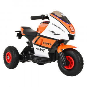 PITUSO Электромотоцикл 5188,6V/4Ahx2, возд.колеса, 92x53x62см,White-orange/Бело-оранжевый