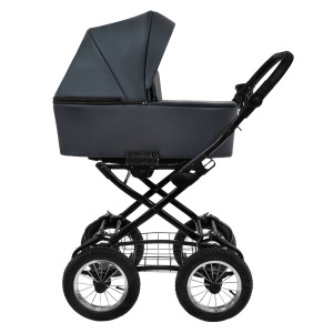 PITUSO Коляска 2 в1 Tossa Classic короб+прогулка Кожа/Dark Grey/d12